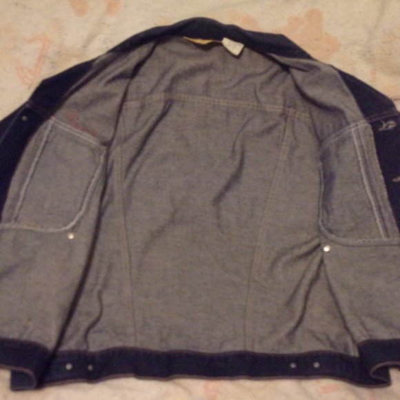 Vintage Rustler Womens XL Dark Blue Denim Jacket with Embroidered Thunderbird - Picture 11 of 15